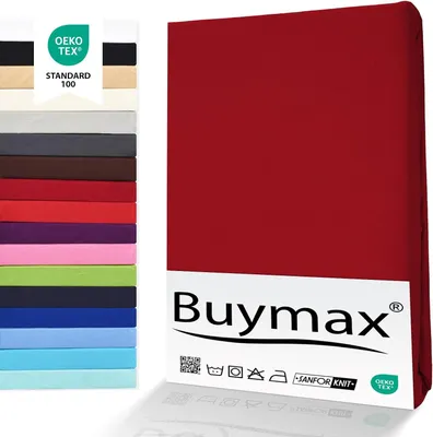 Productafbeelding van Hoeslaken 80x200cm Dubbelpak 100% Katoen Hoeslaken Laken Jersey, Matrashoogte tot 25 cm, gecertificeerd, Rood