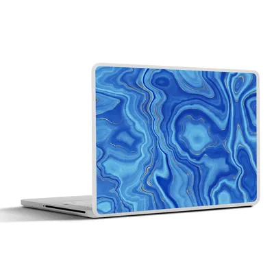 Produktbild von MuchoWow® Laptop Aufkleber Sticker Cover Blau - Achatgeode - Steine - Marmor 36.5x27.5 cm - Laptop-Sticker