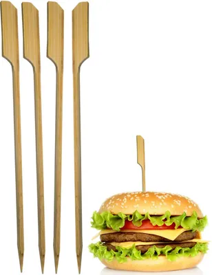 25 Bambus-Hamburger-Spieße, 15 cm, für Burger & Grill