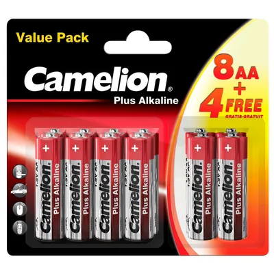 Produktbild von Mignon-Batterie CAMELION Plus Alkaline 1,5 V LR6 Typ AA 8+4 er-Blister