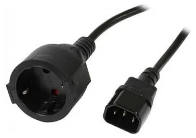 Produktbild von Synergy21 Netzkabel 230V Kaltgeräte C14(Stecker)->Schutzkontakt CEE7(Buchse), 1,8m, ,