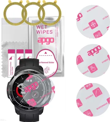 Produktbild von apgo 3 Stück Schutzglas, klar, kompatibel mit Honor Watch GS Pro Smartwatch, Hybrid 8H, Ersatz für Hartglas, Displayschutzglas, Bildschirmschutz, Displayschutz, kratzfest