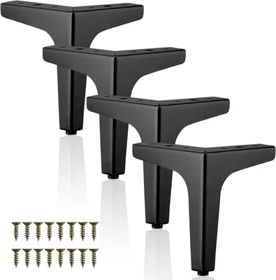 Produktbild von Möbelbeine 13 cm, 4 Stück, Schwarz, Metall, Bis 800 kg Tragfähigkeit, für Sofa, Tische, Schränke