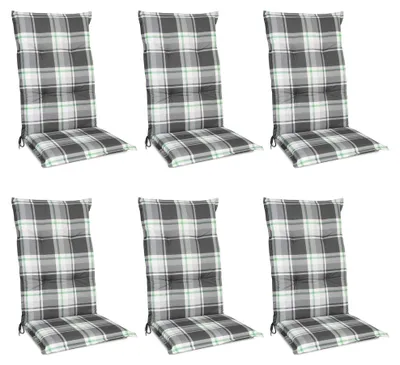 Image de Beautissu Lot de 6 coussins pour dossier haut 120x50 cm Rembourrage vert menthe à carreaux