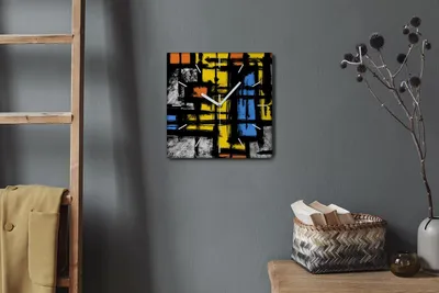 Produktbild von Coloray Hodiny Unikátní 30x30 cm  Tiché hodiny Pro obývací pokoj a kuchyň Nástěnné hodiny Plátno Bílé ručičky hodin - Východ slunce nad jezerem