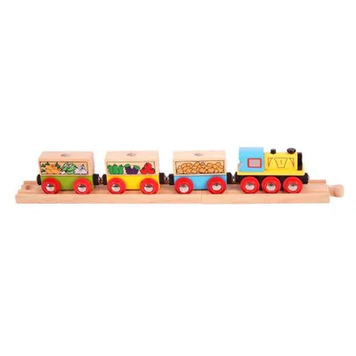 Produktbild von BigJigs Holzeisenbahn Obst und Gemüse - Spielzeugzug 31 cm