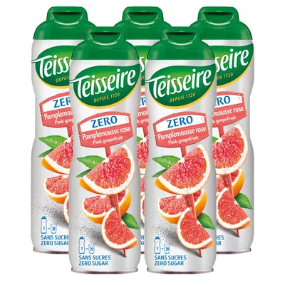 Produktbild von Teisseire Sirup Pink Grapefruit zero Zucker 600ml - Cocktails (5er Pack)
