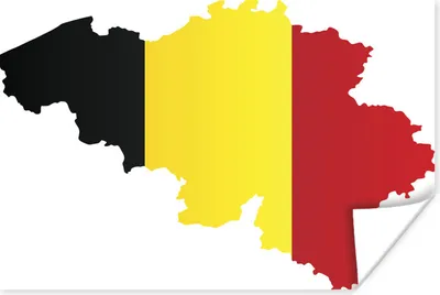 Produktbild von MuchoWow® Poster Eine Illustration von Belgien in den Farben der Flagge 160x120 cm - Foto Plakat