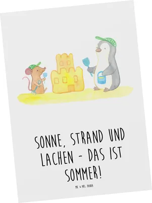 Produktbild von Mr. & Mrs. Panda Postkarte Sommerfreude - Weiß - Geschenk, Geschenke, Sommergefühle, Strand, Sommer, Herbst, Postkarten, Summer Vibes, Grußkarte, einzelkarte, Feelings