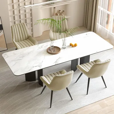 Produktbild von Hawthyhome Esszimmerstühle 4er Set bequeme Polsterstühle Küchenstuhl mit Rückenlehne Metallbeine Schwarz