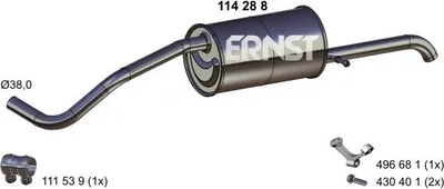 Produktbild von ERNST 114288 Endschalldämpfer für SKODA Fabia II Combi (545) Auspuff