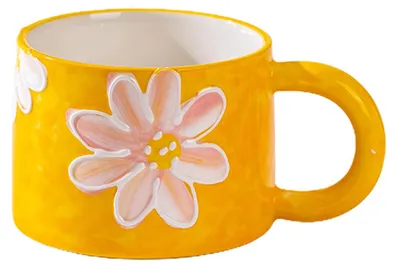 Keramikbecher 300 ml, bunt bemalt, Kaffeetasse