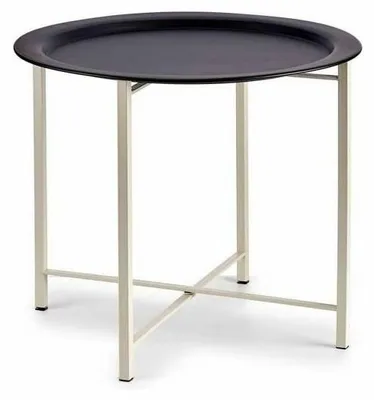 Beistelltisch Weiß Schwarz Metall 52x44x52 cm, 4 Stück