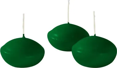 Obrázok produktu pre Plávajúce sviečky, priemer 4,5 cm, výška 2,7 cm - 20 kusov - farba: tmavozelená - sviečky
