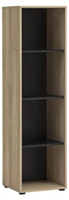 Wandregal 4 Fächer, weiß Eiche Dekor, 44,8x41x163,6 cm