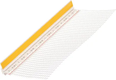 Produktbild von PROTEKTOR 37909 50x PVC Anputzleiste 260cm mit Schutzlippe & Gewebe 9mm Stärke Weiß
