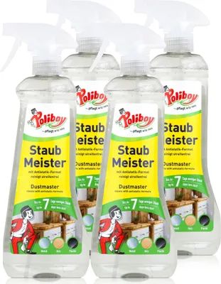 Produktbild von Poliboy Staub Meister Möbelpflege 500ml - Für Holz, Kunststoff, Glas (4er Pack)