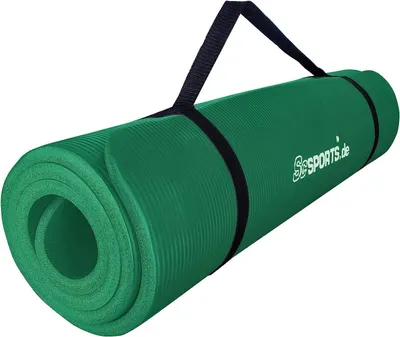 Zdjęcie produktu dla Mata do jogi ScSPORTS® - 190 x 80 cm, grubość 1,5 cm, antypoślizgowa, składana, z paskiem do przenoszenia, zielona - mata gimnastyczna, mata sportowa, mata fitness, pilates, sport