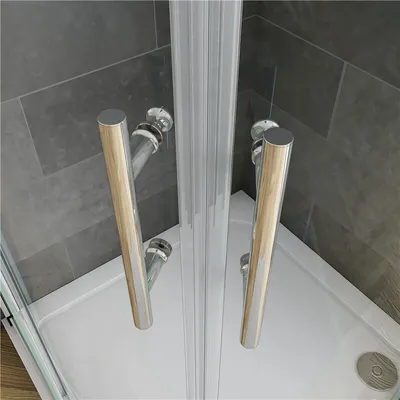 Produktbild von 90x90x185cm Duschkabine Runddusche 5mm ESG-Glas Duschabtrennung Viertelkreis Drehtür Dusche Gleittür