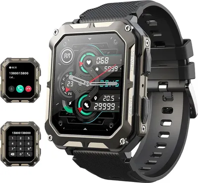 Produktbild von JUNG Blackview Smartwatch Damen & Herren Fitnessuhr, mit Bluetooth Smartwatch (4,65 cm/1,83 Zoll) Telefon Funktion, 100+ Trainingsmodi, mit Android