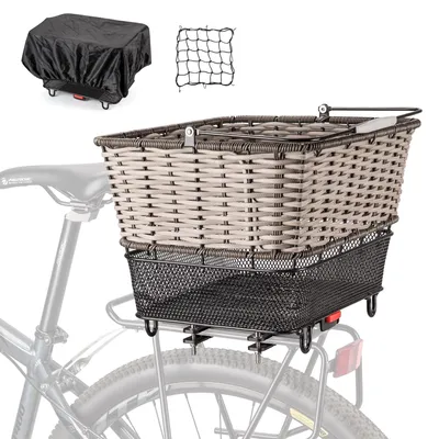 Produktbild von Omgoods – Gepäckträgerkorb für Fahrräder mit schneller Montage – Wasserdichte Abdeckung