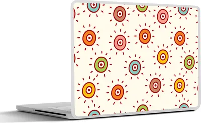Produktbild von MuchoWow® Laptop Aufkleber Sticker Cover Muster - Sonne - Punkte - Mädchen - Kinder - Kinder 32.5x23.5 cm - Sticker für Laptop - Selbstklebend