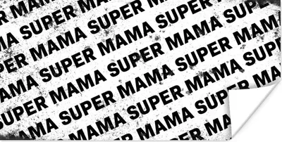 Produktbild von MuchoWow® Poster Super Mama - Geschenk zum Muttertag - Vintage - schwarz und weiß 40x20 cm - Poster für die Wand - Poster Schlafzimmer