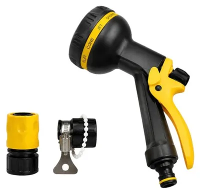 Produktbild von Verk 27752 Gartenschlauchpistole, 10 Sprühmodi, schwarz-gelb