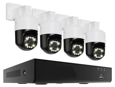 Produktbild von Überwachungskamerasystem – für den Außenbereich – CCTV-Kamerasystem – PoE – mit 4 Kameras mit 8 Megapixel Auflösung – IP66, wasserdicht