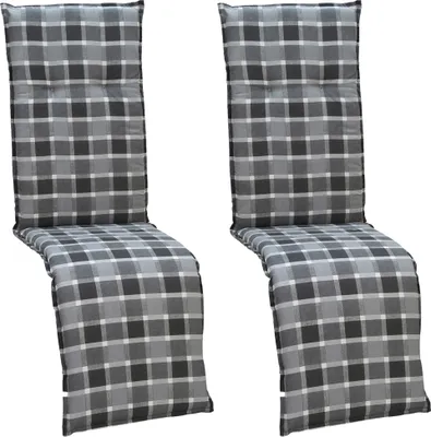 Produktbild von NYVI Auflage Barcelona für Relaxliegen / Relaxstühle 171x50 cm 2er Set Grau / Anthrazit Karo - Liegenauflage mit Komfortschaumkern und Bezug - Sitzpolster für Gartenliegen & Relaxsessel