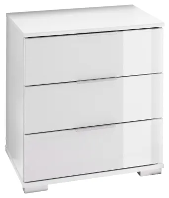 Produktbild von Nachtkommode Easy Plus Nachtschrank 52x38x56cm Farbe wählbarWeiß / Glasweiß