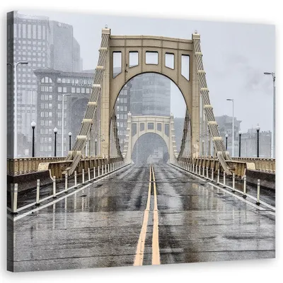 Produktbild von Leinwandbild städte & architektur - beige 60x60 cm Feeby beige wandbild bereit zum aufhängen