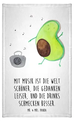 Produktbild von Mr. & Mrs. Panda Handtuch Avocado Tanzen - Weiß - Geschenk, Feier, Musik, Klein, Urlaub, Mini-Handtuch, Party, Frotteetuch, Gästehandtuch Bunt, Frotteehandtuch