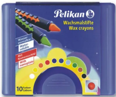 Produktbild von Wachsmalstifte 655/10 mit Schiebehülse wasservermalbar 10 Farben Packung mit 10 Stück