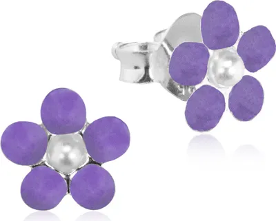 Produktbild von LUISIA Ohrstecker Blume - 925 Sterling Silber Lila