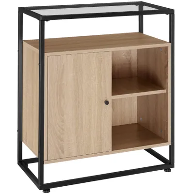 Zdjęcie produktu dla Komoda Conventry 70x38x80,5cm - Drewno przemysłowe jasne, dąb Sonoma