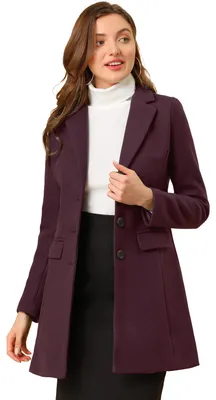 Immagine prodotto di Giacca invernale monopetto da donna, colore rosso-viola, modello "Allegra K", taglia 3