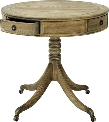 Produktbild von Casa Padrino Luxus Wohnzimmer Beistelltisch Naturfarben / Messing Ø 80 x H. 74 cm - Wohnzimmermöbel