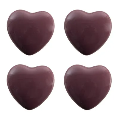 Produktbild von Clayre & Eef Türknauf 4er Set Herz Ø 4 cm Violett Keramik