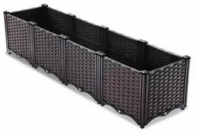 Obrázok produktu pre IvoQ Modulárny vonkajší kvetináč - 160 x 40 x 37 cm - Čierny - S drenážou, Obrázok generovaný UI