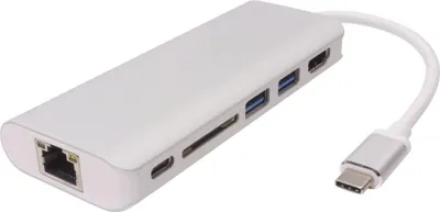 Zdjęcie produktu dla PremiumCord USB 3.1 do HDMI + RJ45 + 2xUSB3.0 +karta SD + ładowanie PD