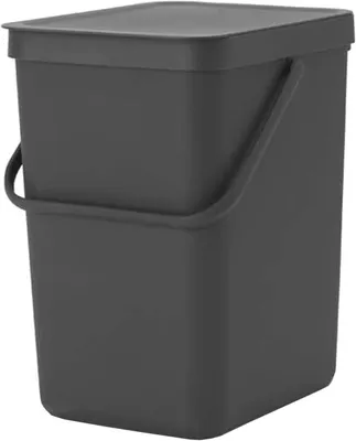 Obrázek produktu pro Koš na třídění odpadu Brabantia Sort&Go 1003237, 25 l, Rukojeť, Možnost nástěnného montáže, Tmavě šedá