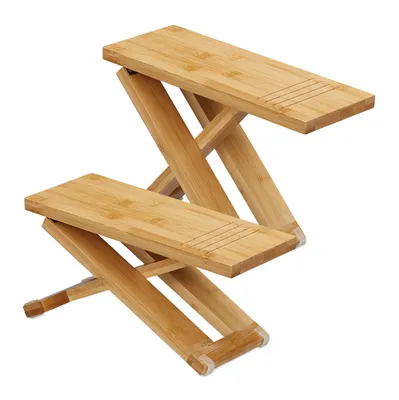 Image de Omgoods - Tabouret de toilette pliable en bambou pour une position accroupie naturelle