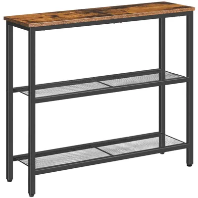 Productafbeelding van Haltafel - Consoletafel - Smal - 75 cm - Rustiek bruin en zwart