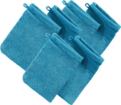 Produktbild von Erwin Müller Waschhandschuh Heidelberg" 6er-Pack türkis 15x21 cm"