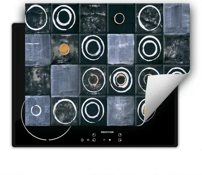 Immagine prodotto di DarHaus Piastra di copertura per stufa 80x52 cm Tappetino antiscivolo Roll-up, mosaico