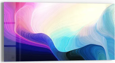 Produktbild von DEQORI Glasbild Echtglas 60x30 cm 'Polychromer Farbfluss' Wandbild Bild modern Deko