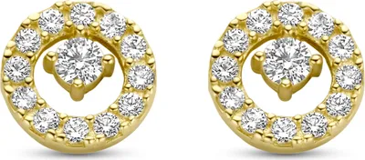 Produktbild von Neu Bling 9NBG-0268 Gold-Ohrstecker - Frauen - Kreis - Zirkonia-Steine - 5,3 mm Durchmesser - 14 Karat - Gold