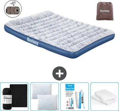 Obrázok produktu pre Bestway nafukovací matrac - pre 2 osoby - 152 x 203 x 30 cm - modrý - vrátane príslušenstva