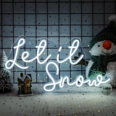 Neon-Schild "Let It Snow" LED, 39x20 cm